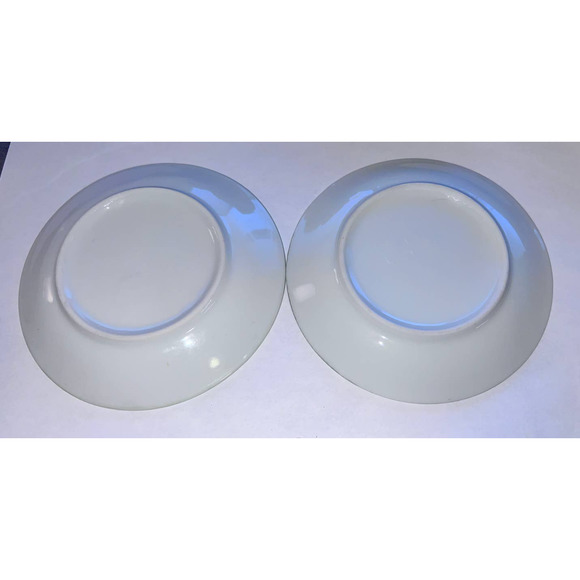 Vintage Handpainted Porcelain Candleholder, Saucers, Napkin Holder Rings, Signed - Picture 4 of 14